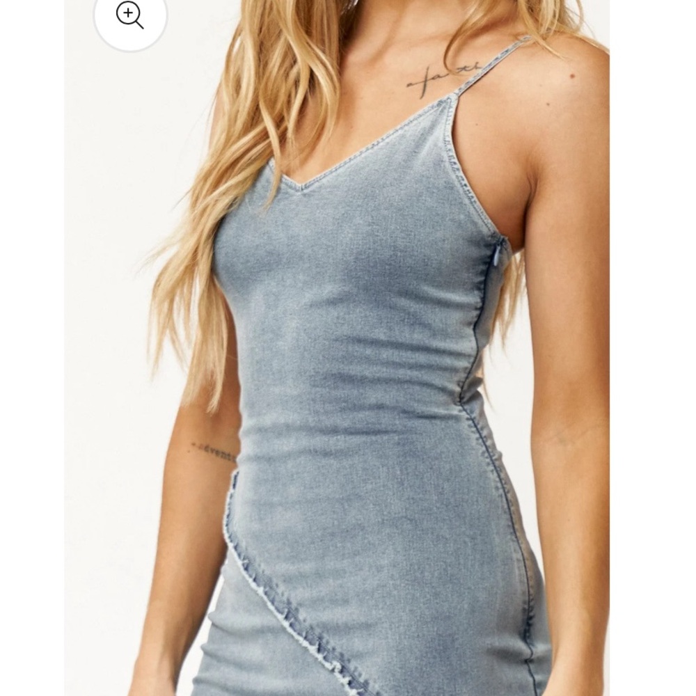DEMI DENIM STRETCH MAXI DRESS